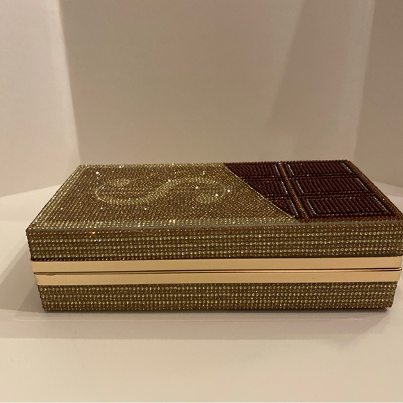 Vegan Dollar Sign Rhinestone Clutch NWT - Picture 5 of 10